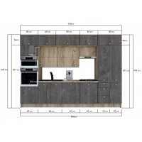 Bucatarie ZONE B COMBI 340 FRONT PAL K002 / decor K352